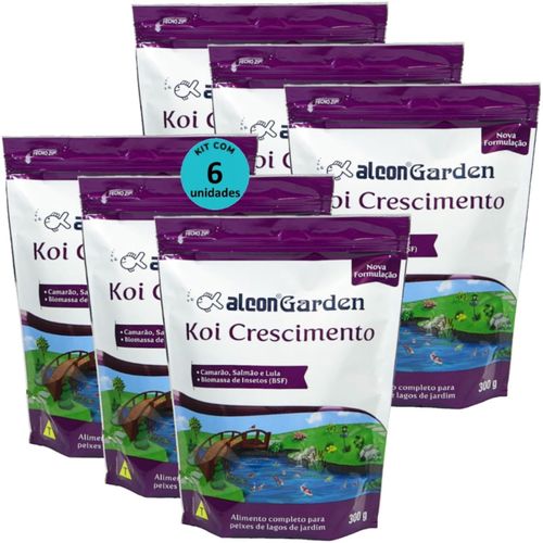 ALCON GARDEN KOI CRESCIMENTO 300G KIT COM 6 ALCON GARDEN KOI CRESCIMENTO 300G RAÇÃO PARA PEIXES KIT COM 6