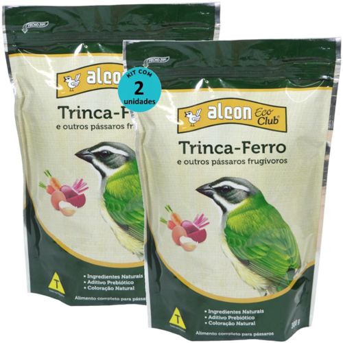 ALCON ECO CLUB TRINCA-FERRO 300G KIT COM 2 ALCON ECO CLUB TRINCA-FERRO E OUTROS PÁSSAROS FRUGÍVOROS 300G KIT COM 2