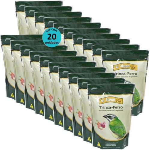 ALCON ECO CLUB TRINCA-FERRO 300G KIT COM 20 ALCON ECO CLUB TRINCA-FERRO E OUTROS PÁSSAROS FRUGÍVOROS 300G KIT COM 20