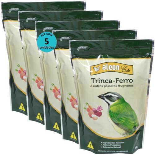 ALCON ECO CLUB TRINCA-FERRO 300G KIT COM 5 ALCON ECO CLUB TRINCA-FERRO E OUTROS PÁSSAROS FRUGÍVOROS 300G KIT COM 5