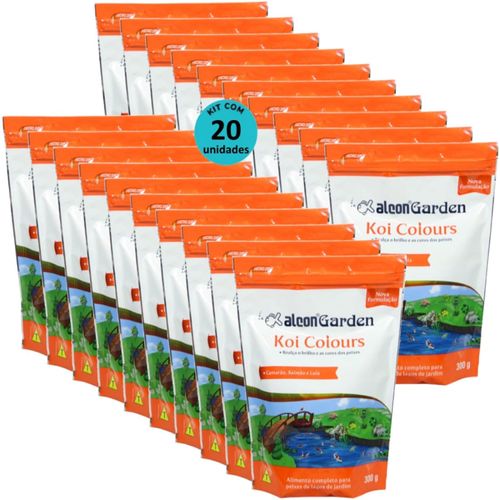 ALCON GARDEN KOI COLOURS 300G RAÇÃO PARA PEIXES KIT COM 20