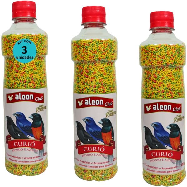 ALCON CLUB CURIÓ BICUDO E AZULÃO 325G SUPER PREMIUM KIT COM 3
