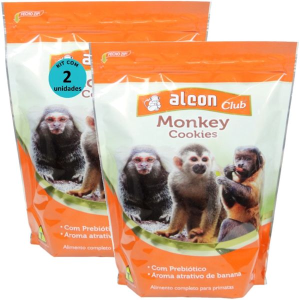ALCON CLUB MONKEY COOKIES 450G KIT COM 2 PARA MACACO-PREGO, SAGUI, MICO, BUGIOS, MACACO-DE-CHEIRO