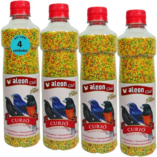 ALCON CLUB CURIÓ BICUDO E AZULÃO 325G SUPER PREMIUM KIT COM 4