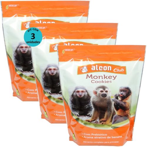 ALCON CLUB MONKEY COOKIES 450G KIT COM 3 PARA MACACO-PREGO, SAGUI, MICO, BUGIOS, MACACO-DE-CHEIRO ALCON CLUB MONKEY COOKIES 450G KIT COM 3 PARA MACACO-PREGO, SAGUI, MICO, BUGIOS, MACACO-DE-CHEIRO