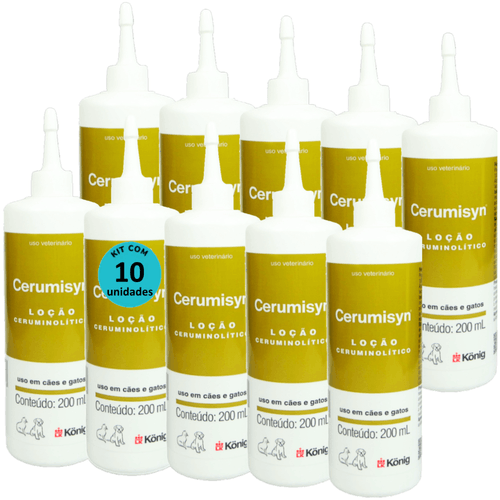 Cerumisyn 200ml Loção Ceruminolítico König Kit Com 10 unid Cerumisyn 200ml Loção Ceruminolítico König Kit Com 10 unid