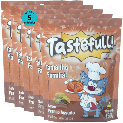 Hana Tastefull Nuggets Para Gatos Frango Assado 150g Kit 5 un Hana Tastefull Nuggets Para Gatos Frango Assado 150g Kit 5 un