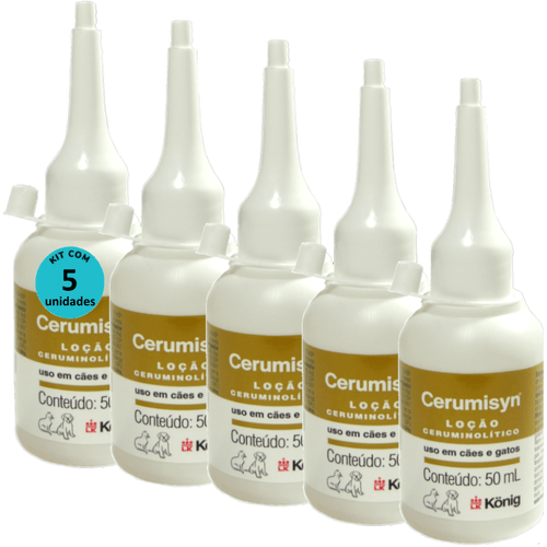 Cerumisyn 50ml Loção Ceruminolítico König Kit Com 5 unid Cerumisyn 50ml Loção Ceruminolítico König Kit Com 5 unid