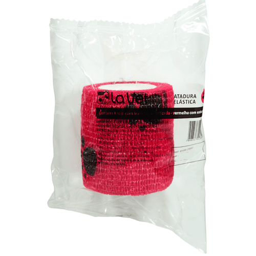 Atadura La Vet 5 cm Vermelha com Patinhas Atadura La Vet 5 cm Vermelha com Patinhas
