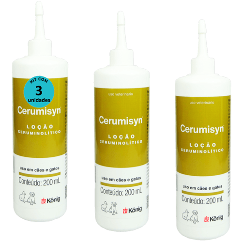 Cerumisyn 200ml Loção Ceruminolítico König Kit Com 3 unid