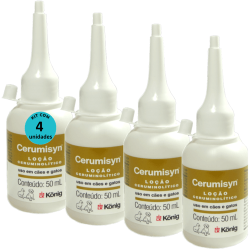 Cerumisyn 50ml Loção Ceruminolítico König Kit Com 4 unid Cerumisyn 50ml Loção Ceruminolítico König Kit Com 4 unid