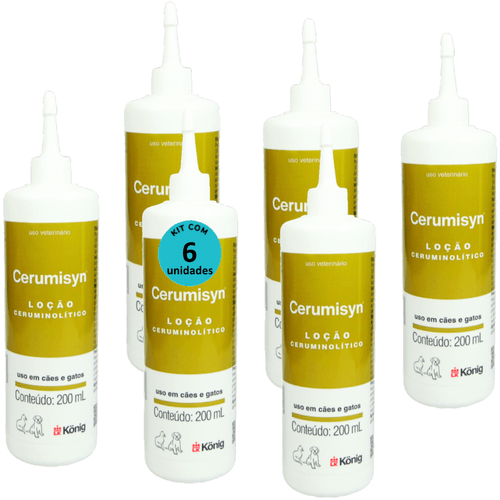 Cerumisyn 200ml Loção Ceruminolítico König Kit Com 6 unid Cerumisyn 200ml Loção Ceruminolítico König Kit Com 6 unid