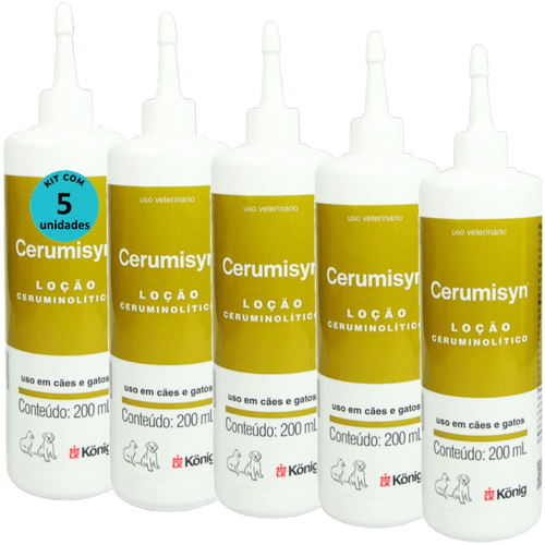 Cerumisyn 200ml Loção Ceruminolítico König Kit Com 5 unid