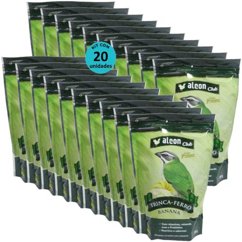 ALCON CLUB TRINCA-FERRO BANANA 500G KIT COM 20 RAÇÃO PARA PÁSSAROS