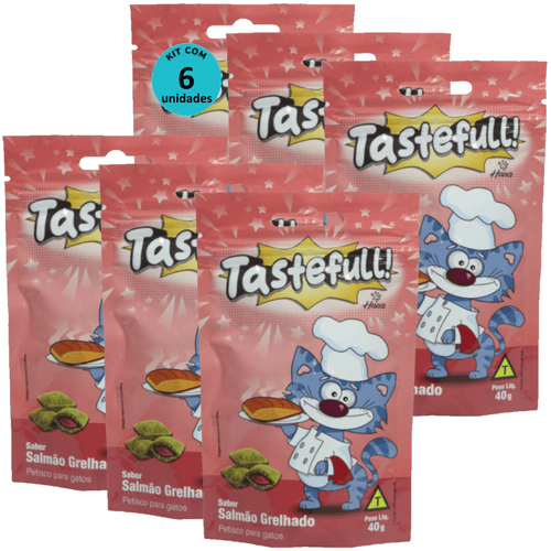Hana Tastefull Nuggets Para Gatos Salmão Grelhado 40g Kit 6 un