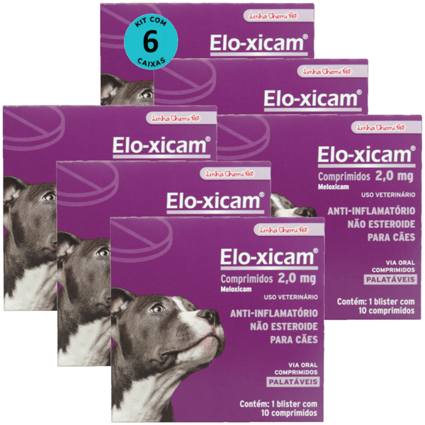 Elo-xicam 2,0mg Com 10 Comprimidos Para Cães Chemitec Kit Com 6