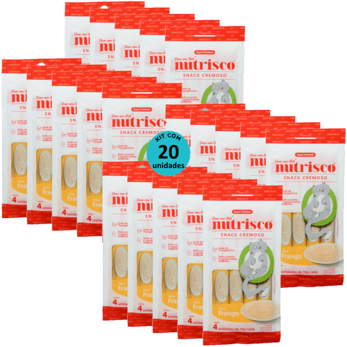 SNACK CREMOSO NUTRISCO GATOS ADULTOS 14G FRANGO COM 4 UN - KIT COM 20 SNACK CREMOSO NUTRISCO GATOS ADULTOS 14G FRANGO COM 4 UN - KIT COM 20