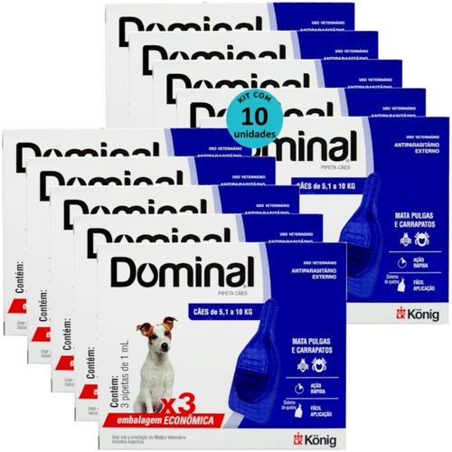 DOMINAL PIPETA PARA CÃES 5,1 A 10KG 1ML AZUL COM 3 UNID. KIT COM 10 CXS DOMINAL PIPETA PARA CÃES 5,1 A 10KG 1ML AZUL 3 UNID. KIT COM 10 CXS PREVENÇÃO DE PULGAS E CARRAPATOS DOMINAL PIPETA PARA CÃES 5,1 A 10KG 1ML AZUL COM 3 UNID. KIT COM 10 CXS DOMINAL PIPETA PARA CÃES 5,1 A 10KG 1ML AZUL 3 UNID. KIT COM 10 CXS PREVENÇÃO DE PULGAS E CARRAPATOS