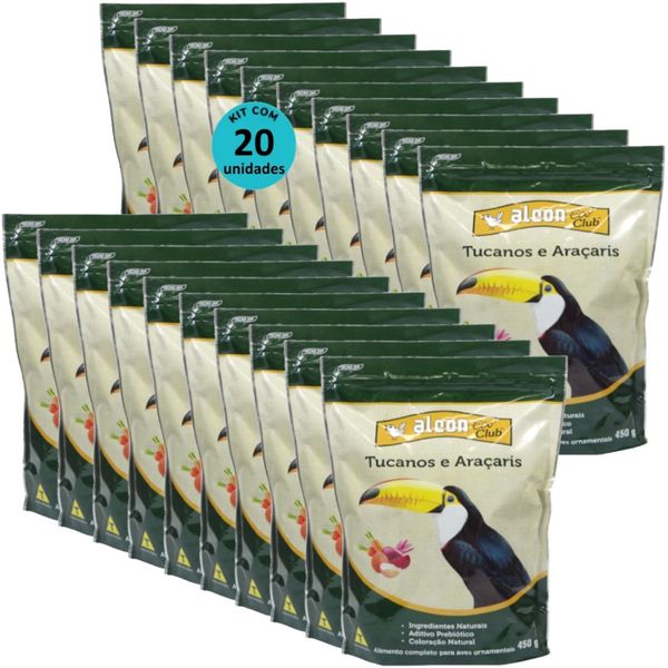 ALCON ECO CLUB TUCANOS E ARAÇARIS 450G KIT COM 20 RAÇÃO PARA AVES