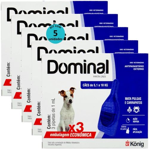 DOMINAL PIPETA PARA CÃES 5,1 A 10KG 1ML AZUL COM 3 UNID. KIT COM 5 CXS DOMINAL PIPETA PARA CÃES 5,1 A 10KG 1ML AZUL 3 UNID. KIT COM 5 CXS PREVENÇÃO DE PULGAS E CARRAPATOS DOMINAL PIPETA PARA CÃES 5,1 A 10KG 1ML AZUL COM 3 UNID. KIT COM 5 CXS DOMINAL PIPETA PARA CÃES 5,1 A 10KG 1ML AZUL 3 UNID. KIT COM 5 CXS PREVENÇÃO DE PULGAS E CARRAPATOS