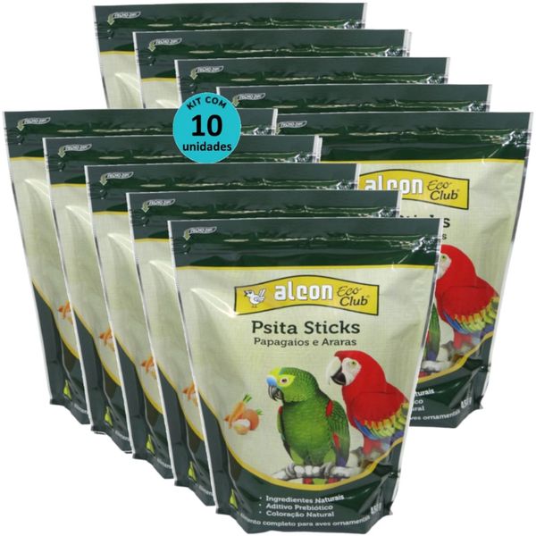 ALCON ECO CLUB PSITA STICKS 450G KIT COM 10 PARA PAPAGAIOS E ARARAS