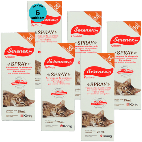 Serenex Spray 25ml Para Gatos Kit Com 6 unidades Serenex Spray 25ml Para Gatos Kit Com 6 unidades