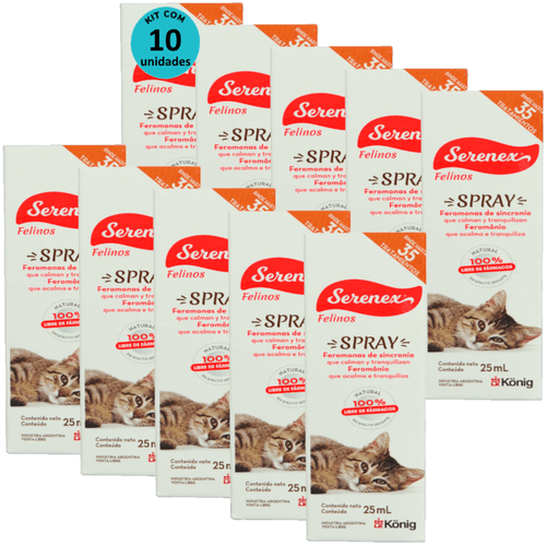 Serenex Spray 25ml Para Gatos Kit Com 10 unidades