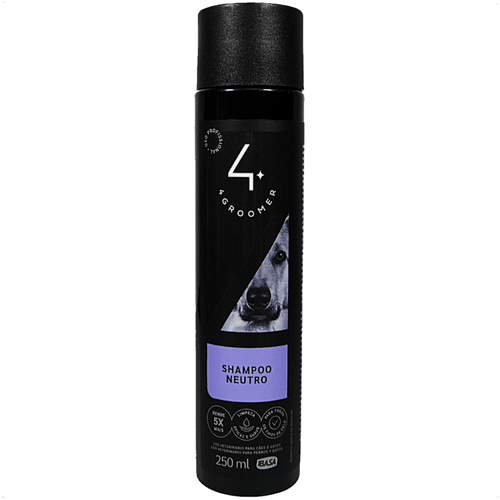 SHAMPOO NEUTRO 250ML 4 GROOMER PROFISSIONAL IBASA PARA CÃES E GATOS