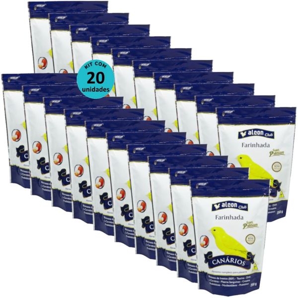 ALCON CLUB FARINHADA CANÁRIO 250G SUPER PREMIUM KIT COM 20 RAÇÃO PARA PÁSSAROS