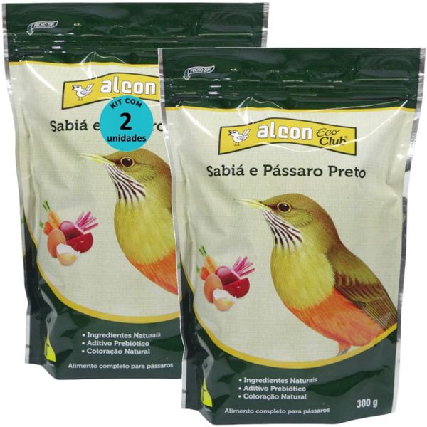 ALCON ECO CLUB SABIÁ E PÁSSARO PRETO 300G KIT COM 2 ALCON ECO CLUB SABIÁ E PÁSSARO PRETO 300G KIT COM 2 RAÇÃO PARA PÁSSAROS