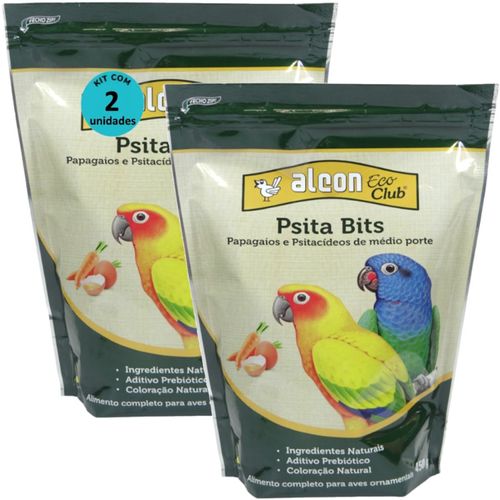 ALCON ECO CLUB PSITA BITS 450G KIT COM 2 RAÇÃO PARA AVES
