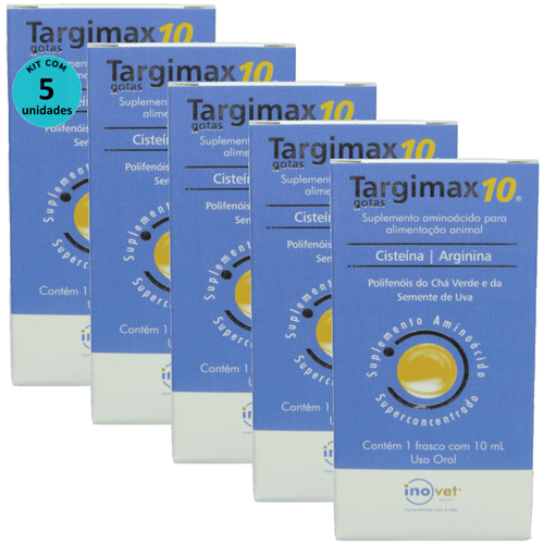 Targimax 10 Suplemento Animal 10ml Kit Com 5