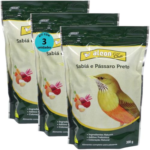 ALCON ECO CLUB SABIÁ E PÁSSARO PRETO 300G KIT COM 3 RAÇÃO PARA PÁSSAROS ALCON ECO CLUB SABIÁ E PÁSSARO PRETO 300G KIT COM 3 RAÇÃO PARA PÁSSAROS