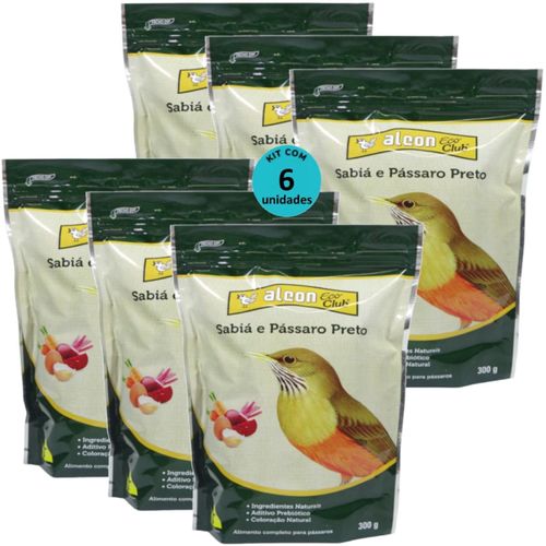 ALCON ECO CLUB SABIÁ E PÁSSARO PRETO 300G KIT COM 6 RAÇÃO PARA PÁSSAROS ALCON ECO CLUB SABIÁ E PÁSSARO PRETO 300G KIT COM 6 RAÇÃO PARA PÁSSAROS
