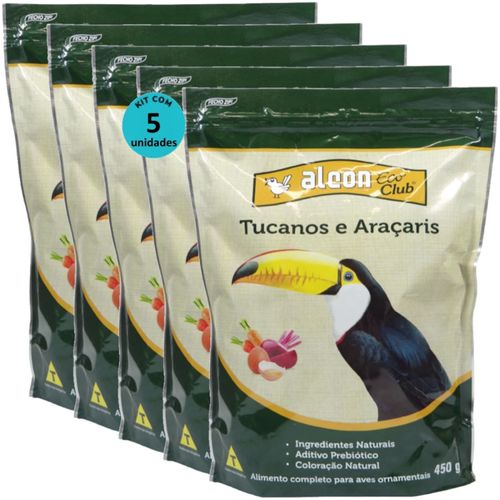 ALCON ECO CLUB TUCANOS E ARAÇARIS 450G KIT COM 5 RAÇÃO PARA AVES ALCON ECO CLUB TUCANOS E ARAÇARIS 450G KIT COM 5 RAÇÃO PARA AVES