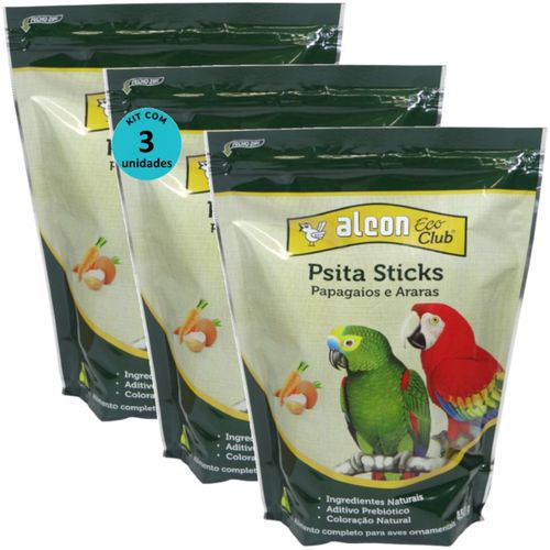 ALCON ECO CLUB PSITA STICKS 450G KIT COM 3 PARA PAPAGAIOS E ARARAS ALCON ECO CLUB PSITA STICKS 450G KIT COM 3 PARA PAPAGAIOS E ARARAS