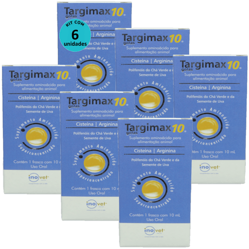 Targimax 10 Suplemento Animal 10ml Kit Com 6 Targimax 10 Suplemento Animal 10ml Kit Com 6