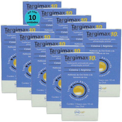 Targimax 10 Suplemento Animal 10ml Kit Com 10