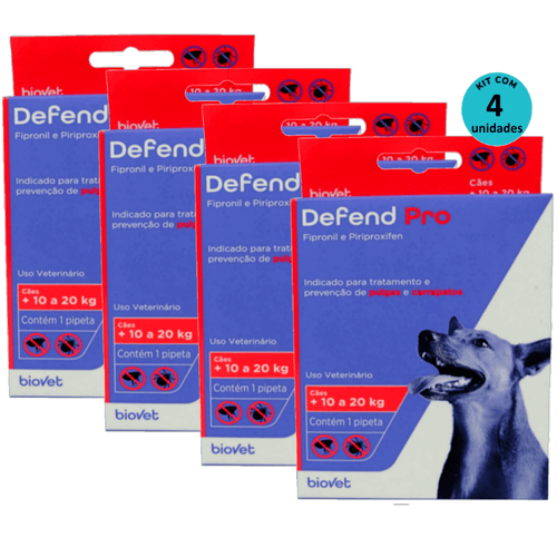 Kit 4 Defend Pro Cães (11 - 20kg) - Biovet