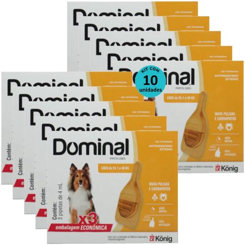 DOMINAL PIPETA PARA CÃES 25,1 A 40KG 4ML LARANJA COM 3 UNID. KIT COM 10 CXS DOMINAL PIPETA PARA CÃES 25,1 A 40KG 4ML LARANJA 3 UNID. KIT COM 10 CXS PREVENÇÃO DE PULGAS E CARRAPATOS DOMINAL PIPETA PARA CÃES 25,1 A 40KG 4ML LARANJA COM 3 UNID. KIT COM 10 CXS DOMINAL PIPETA PARA CÃES 25,1 A 40KG 4ML LARANJA 3 UNID. KIT COM 10 CXS PREVENÇÃO DE PULGAS E CARRAPATOS