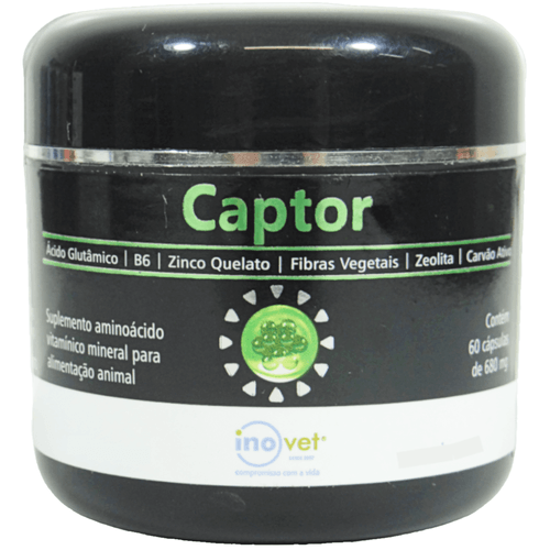 Captor 60 Cápsulas 680mg Suplemento Vitamínico Para Animais Inovet Captor 60 Cápsulas 680mg Suplemento Vitamínico Para Animais Inovet