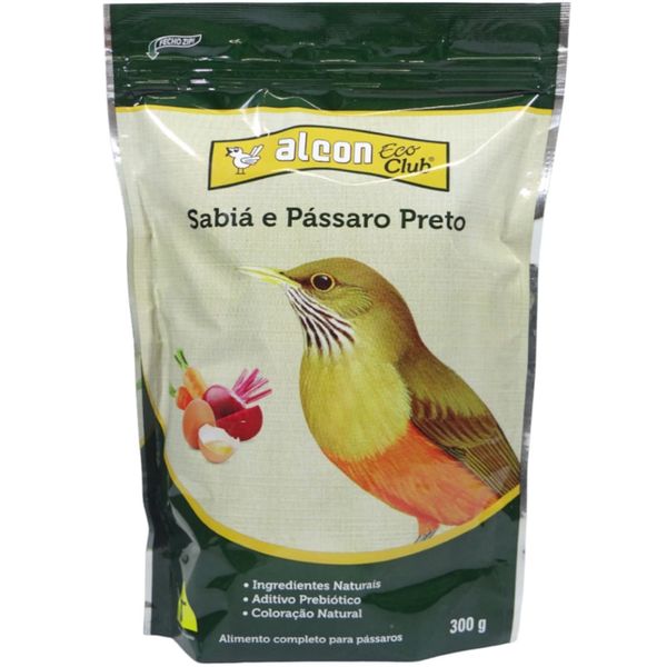ALCON ECO CLUB SABIÁ E PÁSSARO PRETO 300G RAÇÃO PARA PÁSSAROS