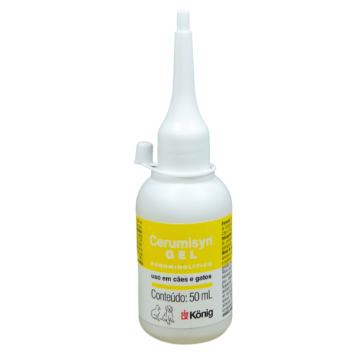 Cerumisyn Gel Ceruminolítico 50ml para Cães e Gatos - König