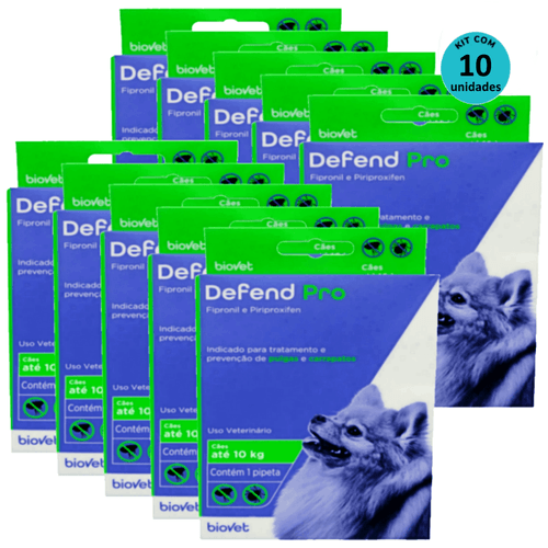 Kit 10 Defend Pro Cães (Até 10kg) - Biovet