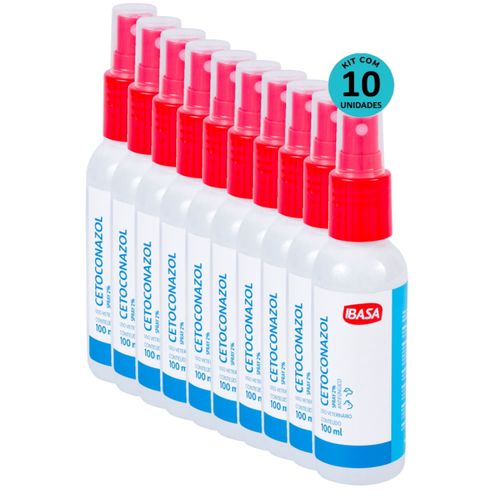 Kit Cetoconazol Spray 2% Ibasa 100ml C/ 10 unidades Kit Cetoconazol Spray 2% Ibasa 100ml C/ 10 unidades