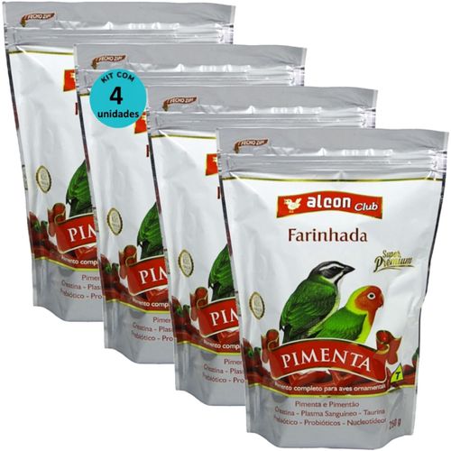 ALCON CLUB FARINHADA PIMENTA 250G SUPER PREMIUM KIT COM 4 RAÇÃO PARA AVES ALCON CLUB FARINHADA PIMENTA 250G SUPER PREMIUM KIT COM 4 RAÇÃO PARA AVES