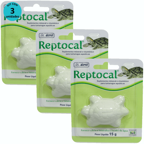 Kit 3 Suplemento Alcon Reptocal 15g
