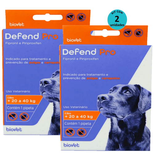 Kit 2 Defend Pro Cães (21 a 40kg) - Biovet Kit 2 Defend Pro Cães (21 a 40kg) - Biovet