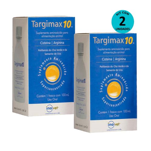 Kit 2 Targimax 10 Suplemento Animal 100ml- Inovet Kit 2 Targimax 10 Suplemento Animal 100ml- Inovet