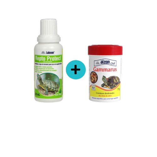 Kit 1 Labcon Repto Protect 30ml + 1 Racão Club Gammarus 11g - Alcon Kit 1 Labcon Repto Protect 30ml + 1 Racão Club Gammarus 11g - Alcon